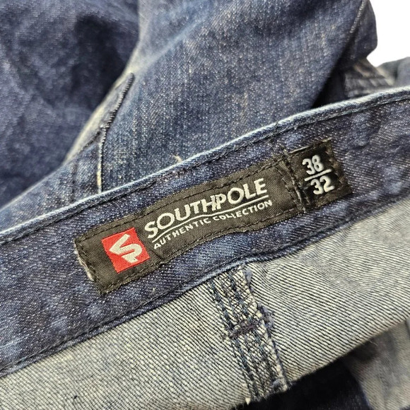 Southpole Men's Bleach Wash Look Jeans Size 38 Distressed Y2K - Picture 6 of 10